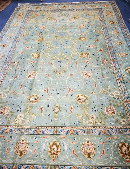 A Najaf Abad green ground carpet 352 x 246cm